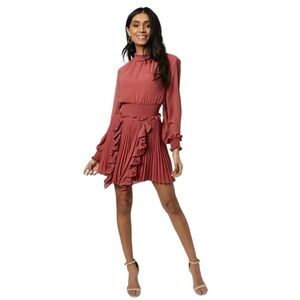 NWOT KEEPSAKE The Label “Say Something” Ruffle Dress in Salmon, Size XS